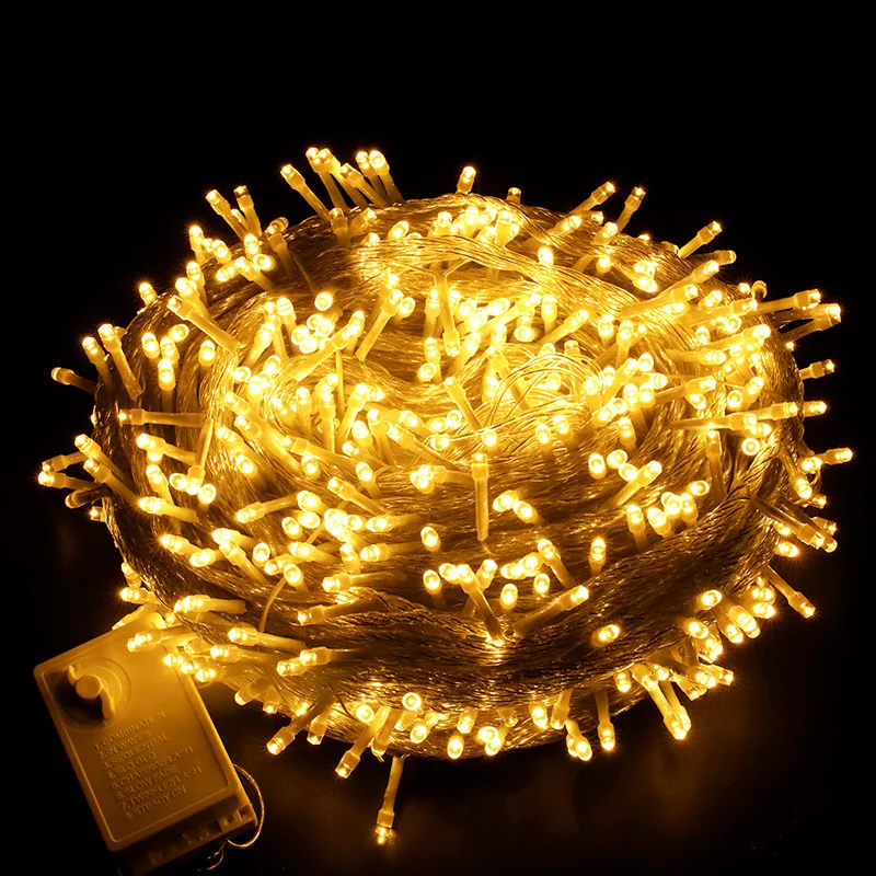 200 LED String Lights – 30ft Plug-In Warm White, 8 Modes Waterproof, Indoor/Outdoor For Christmas Wedding Party Decor
