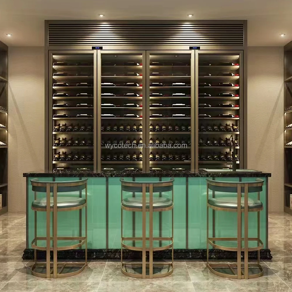 Custom Wine Cabinet Cellar Cooler for Hotel Restaurant Customized Luxury  Wine Fridge Chiller Display Storage
