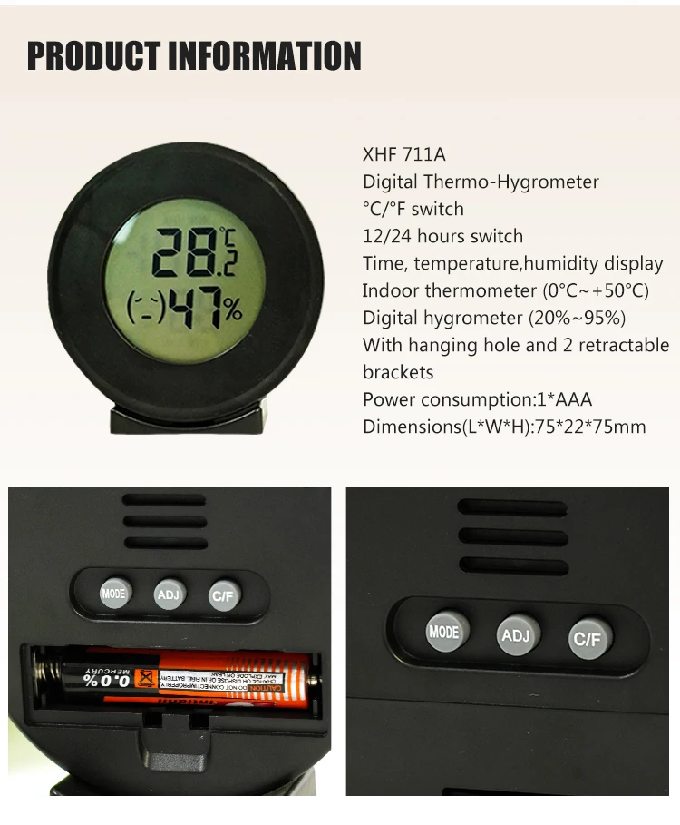 Factory Sale Small Alarm Clock Temperature and Humidity Clock Smart Digital Desk Table Clocks