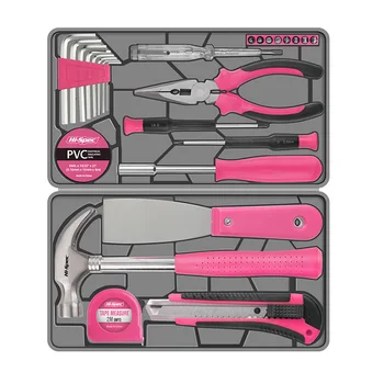 Manufactured Hand Tool Kit Herramienta Multiuso Tool Kit Full Set Pink Ladies Complete Diy Tool Set