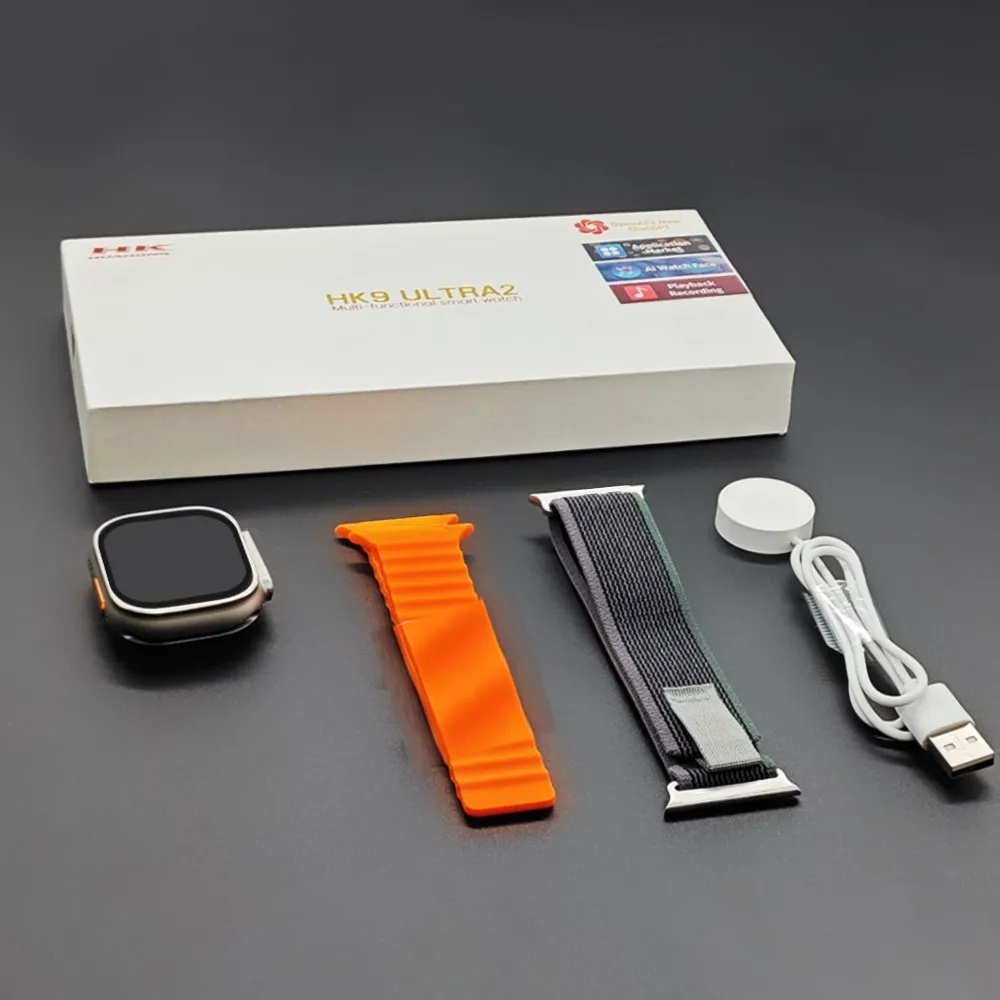 HK9 ULTRA2 Amoled Premium Watch-NoLogo-2 Bands – SastaJugaad