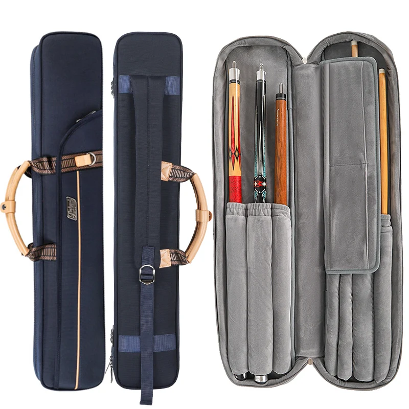 4x5 Pool Cue Case With Shoulder Strap - Protective Billiard Stick Carrier With Accessory Pockets