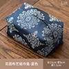 Caja de pañuelos de tela floral - Azul
