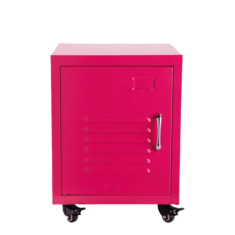 Small Size Storage Cabinet on Wheel Metal Bedside Cabinet