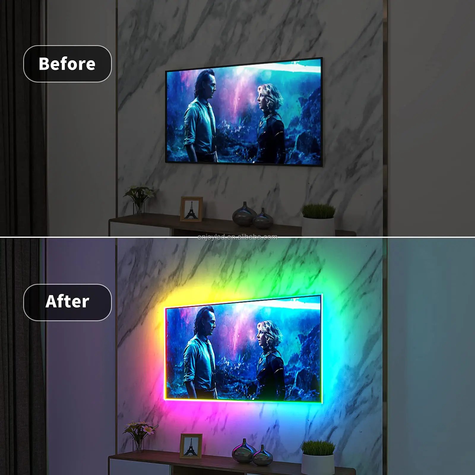 44key bluetooth APP USB Light strings for TV 5V 1m2m3m4m5m10m15m20m30m40m