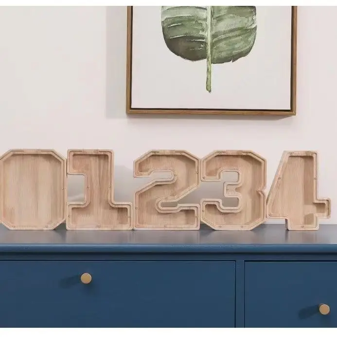 Персонализированная деревянная прозрачная коробка для монет экономии денег