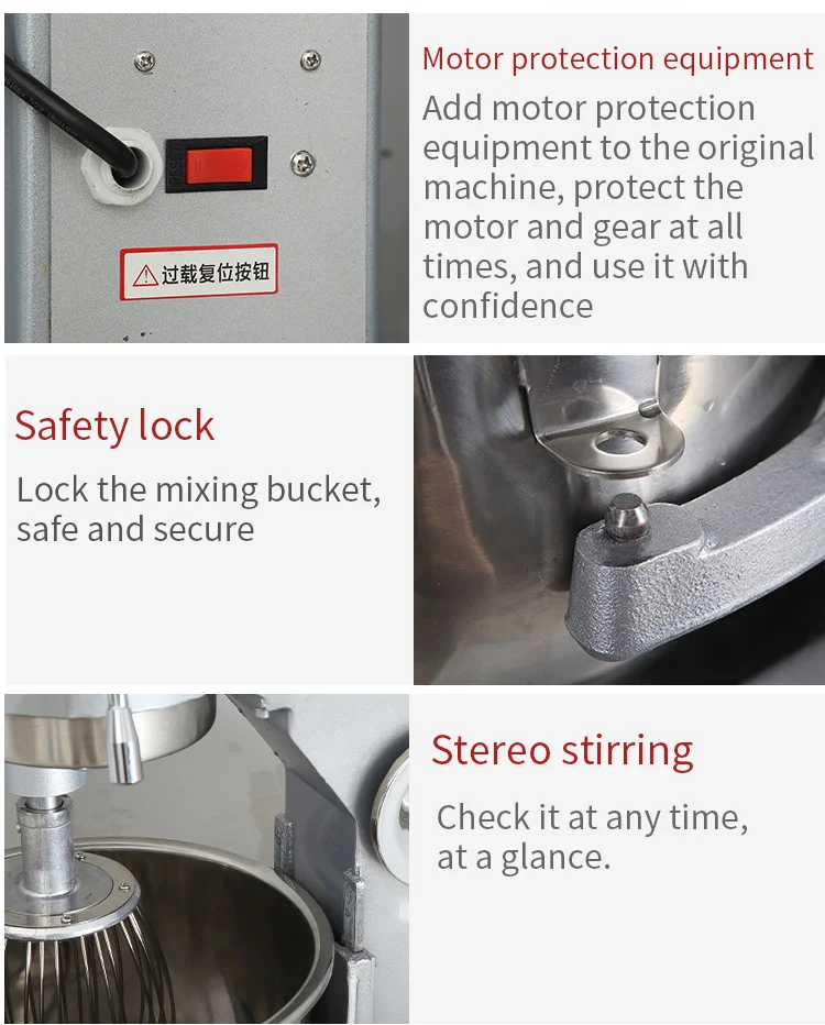 Stainless Steel Horizontal Dough Mixer 20l Commercial Cake Egg Pizza