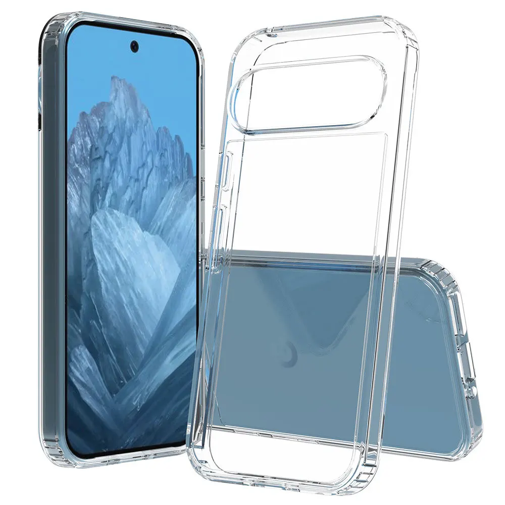 Transparent Phone Case For Google Pixel 9 Pro Tpu Pc 2 In 1 Simple Business Anti-Yellow Clear Anti Scratch Sjk642 Laudtec