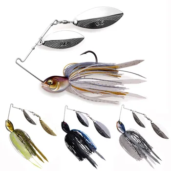 New 18g 8Colors 120mm Sinking Buzz Bait Bass Big Mouth Swimbait Chatterbait SV-3 Double Willow Spinnerbait for Saltwater Fish – Soft Lure – view 2