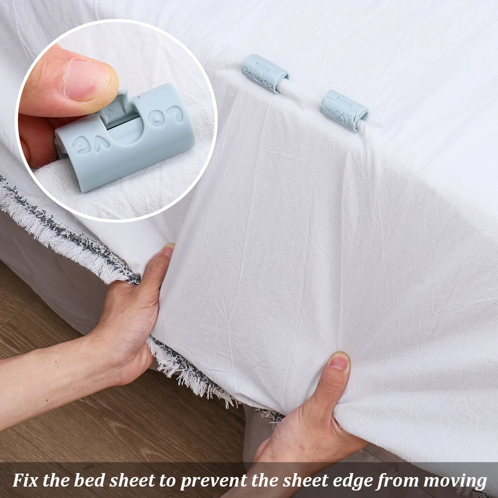 6Pcs Needle-Free Bed Sheet Clips Plastic Slip-Resistant Clamp Quilt Bed Cover Grippers Fasteners Mattress Holder For Sheet Home