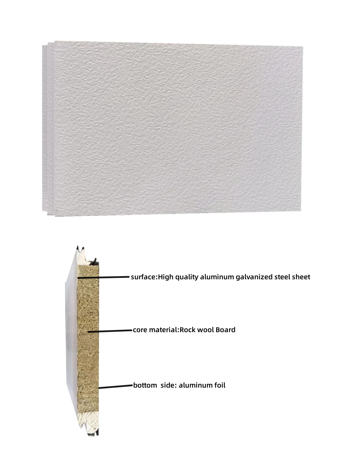 High density rock wool sandwich panel outdoor wall insulated roof panels rock wool sandwich board for exterior supplier