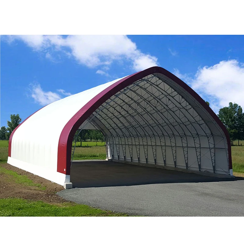 PVC Fabric Tensioned Double Truss Steel Frame Storage Industrial Savings   Aircraft  Hangar Tent