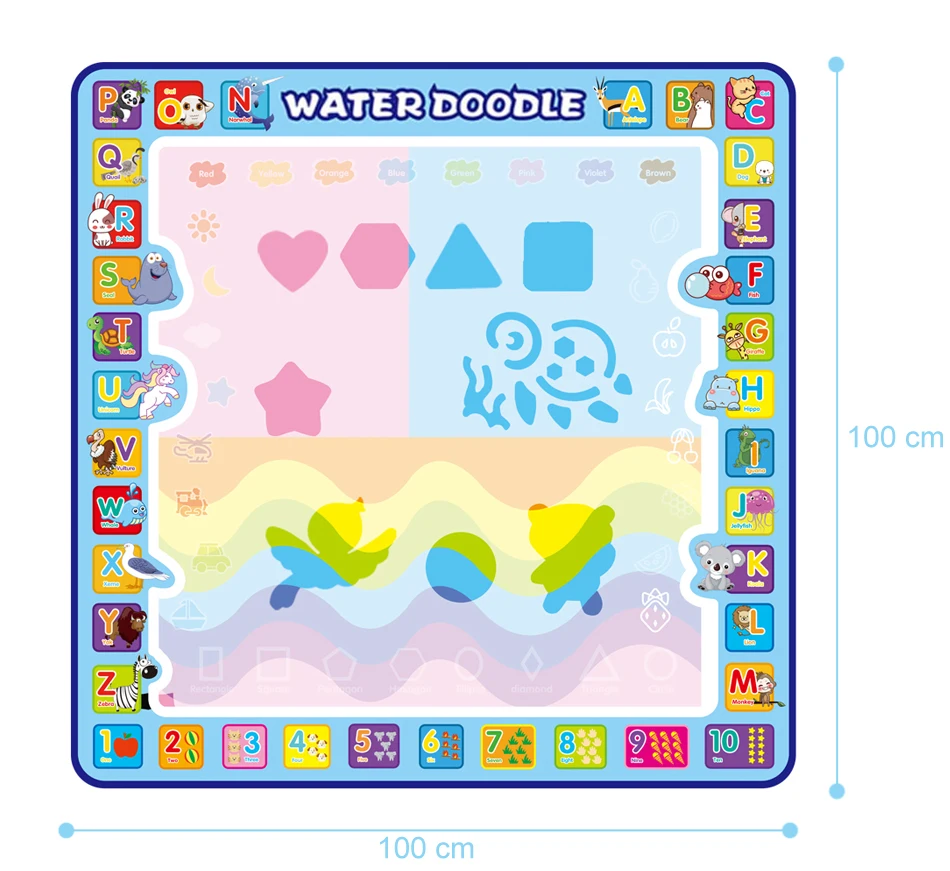 
 Детский развивающий многоразовый волшебный коврик для рисования акварелью  