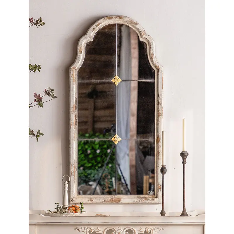 Rustic Decorative Living Room Vanity Mirror - Wood Frame
