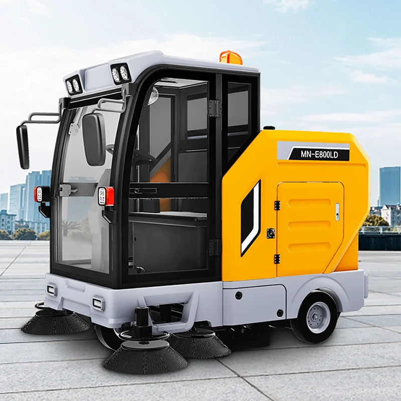 Multi-Function Street Road Avenue Cleaning Machine Truck Four Wheel Sweeper Fully Closed Electric Automatic on Floor Sweeper Car