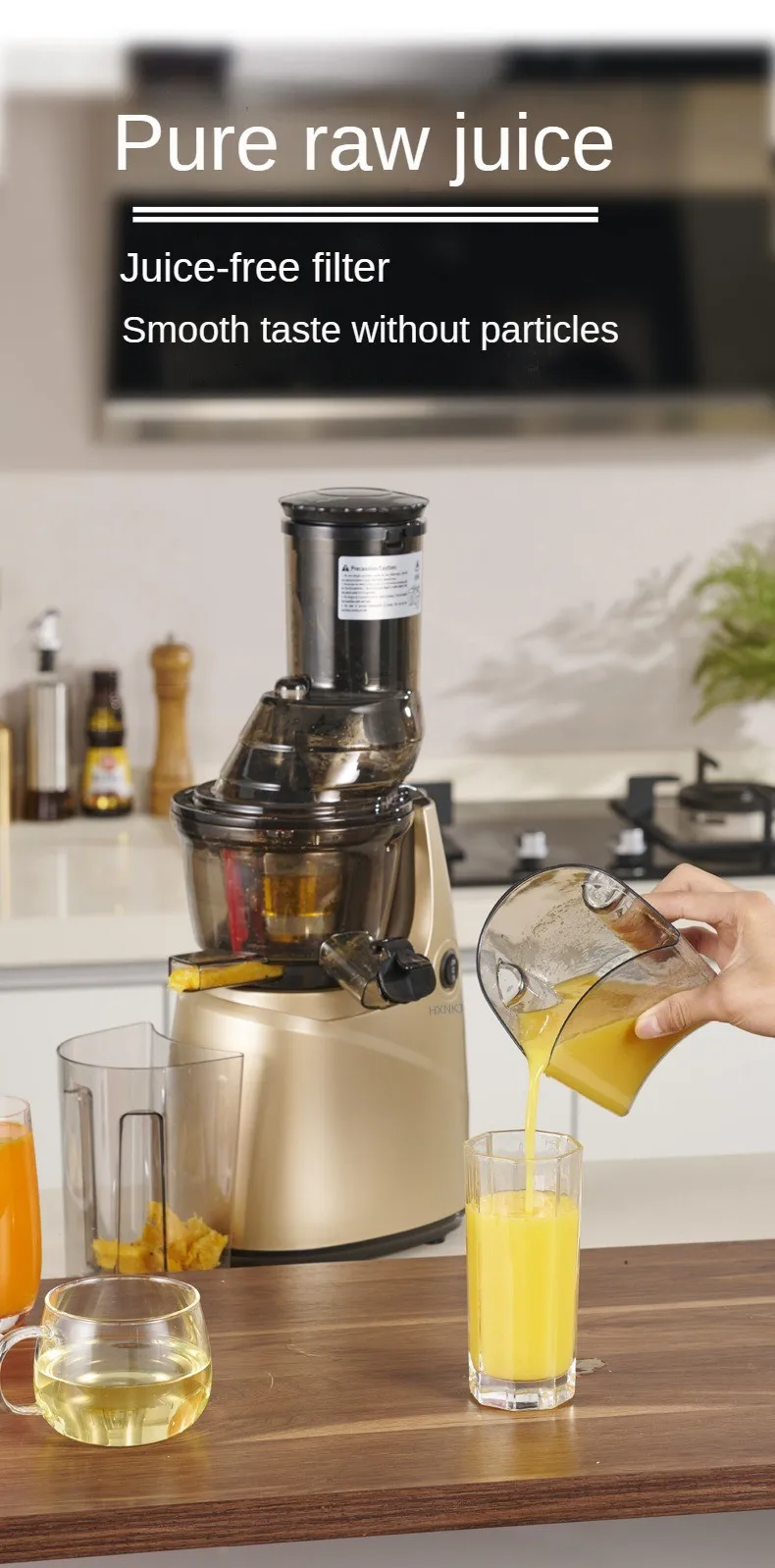 250w Orange Electric Blender Carrot Juice Extractor Machine Cold Press