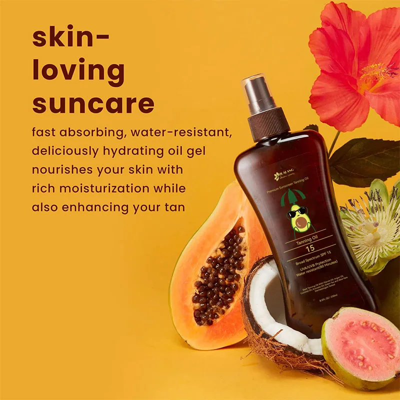 Private Label Full Body SPF Tanning Oil Liquid Oil Tanning Accelerator Custom Tanning Oil