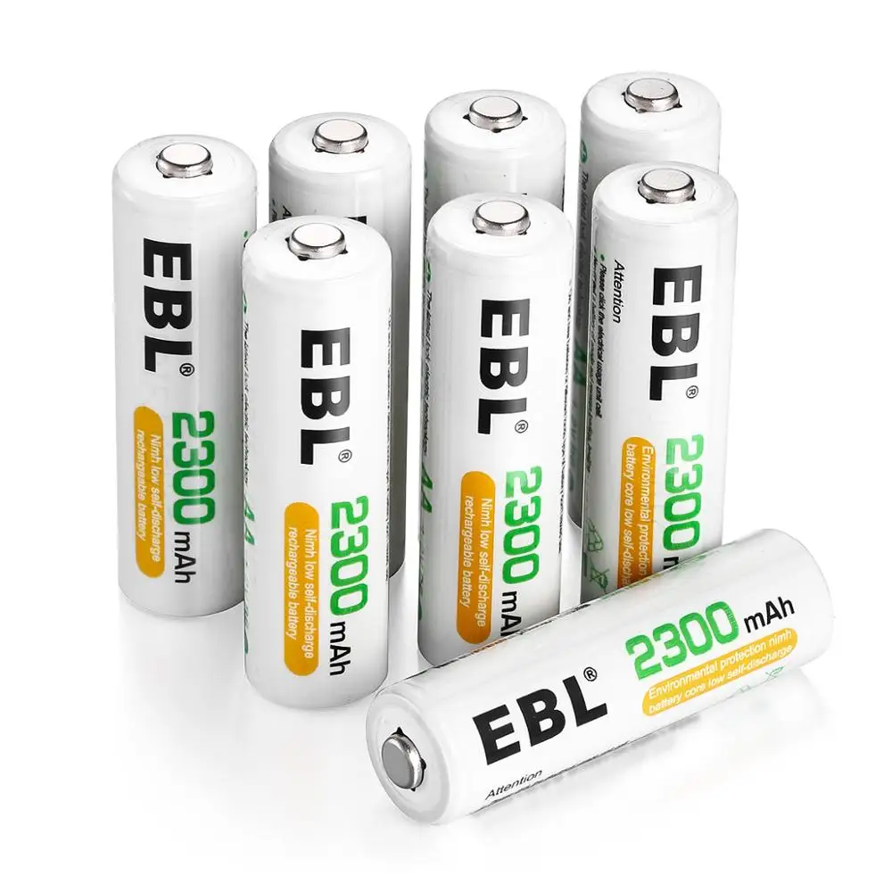 EBL AA Rechargeable Batteries NiMH 2300mAh With Battery Storage Box