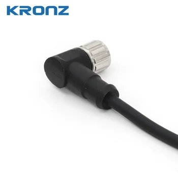 KRONZ M12 Angle Connector with Pre-molded Cable 2/3/5/10 M Length PVC Black Unshielded Assembly M12 3 Pin Female Male Connectors