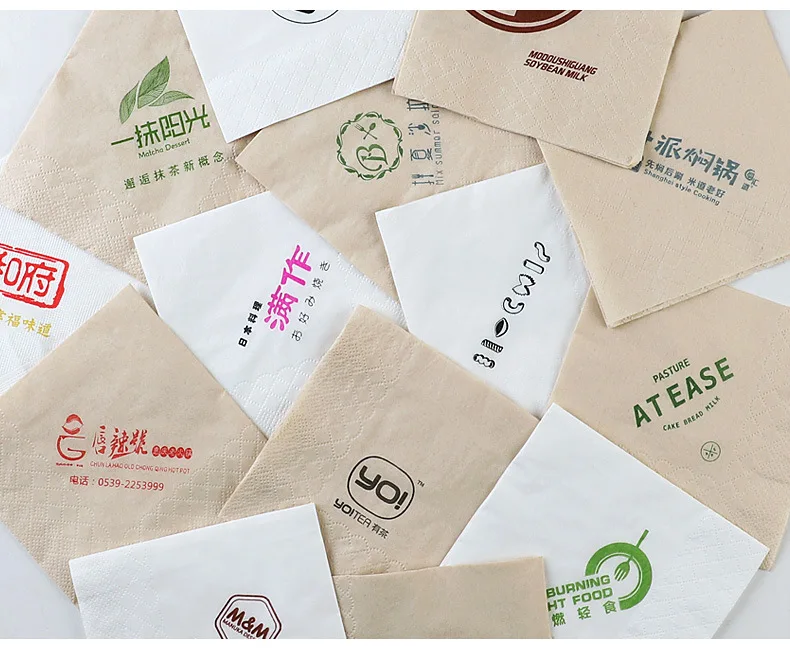 Personalized Disposable Printing Napkins Cocktail Beverage Paper With Your Own Design Restaurant Custom Printed Tissue Paper 4
