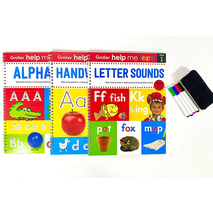 Custom Children Letter ABC Learn to Write Practice Learning Wipe and Clean Books