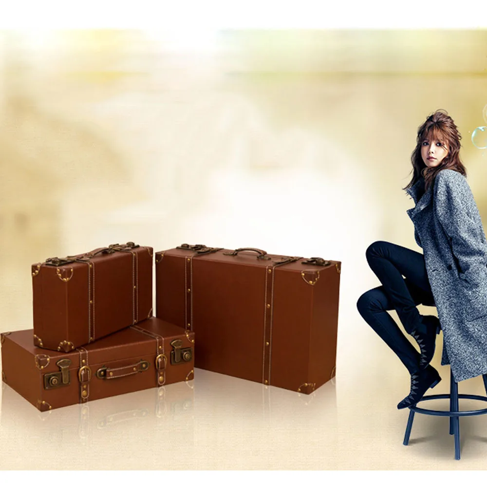 in Stock Vintage Style Leather Handmade Retro Vintage Suitcase Classical  Luggage Set - China Suitcase and Vintage Suitcase price