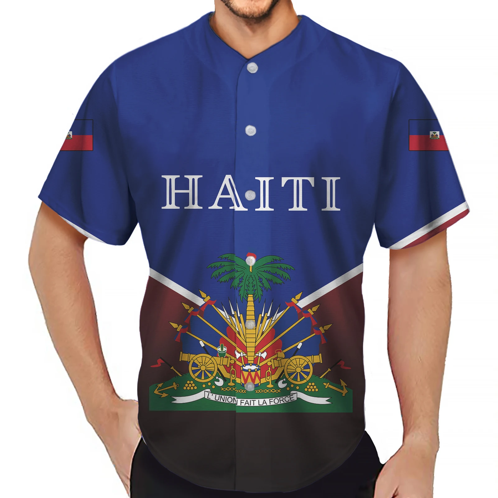  Haiti Flag Hawaiian Shirt Mens Buttons Down Shirts