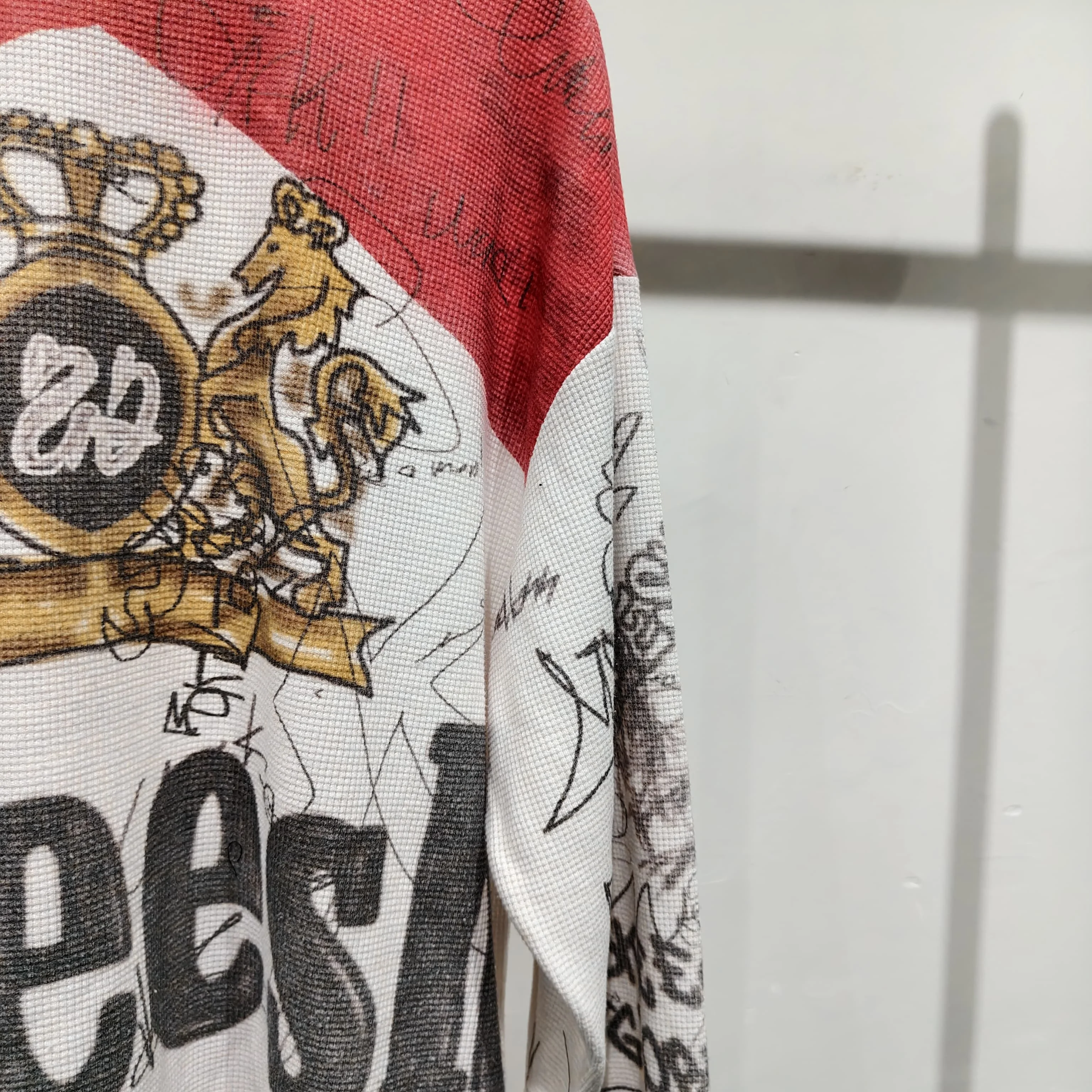 Custom High Quality 2026 Summer New Streetwear Box Fit Sweat Shirt Waffle Cotton Boxy Cropped Long Sleeve gallery 4