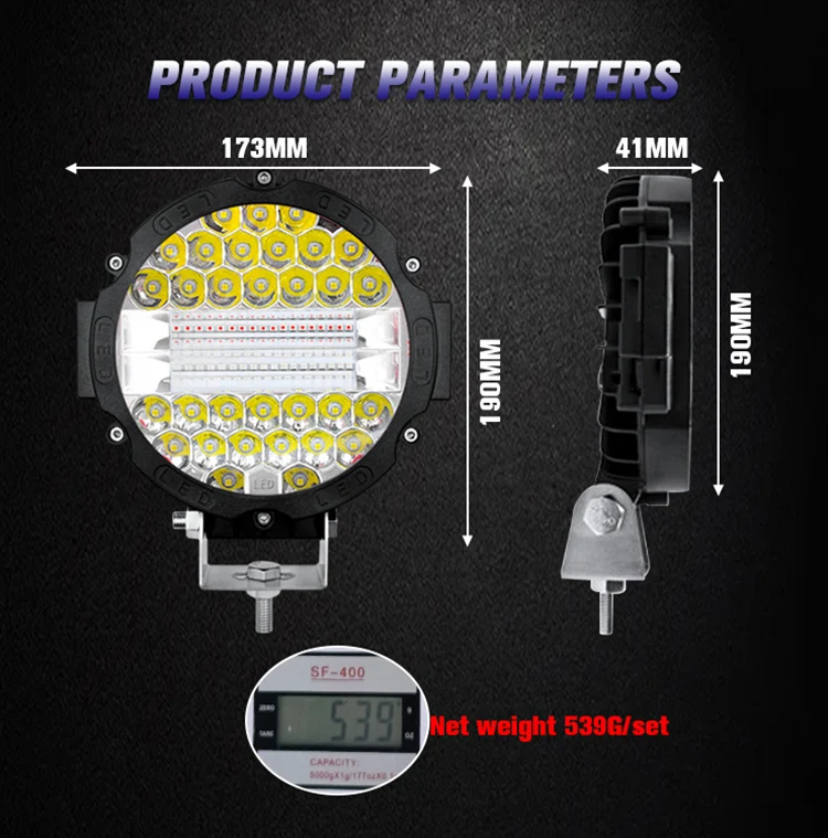 7 Inch Led Work Light 51w Heavy Duty Led Work Lights White Lighting With Red And Blue Flashing Led For Motorcycle Tractor Truck Buy 7 Inch Led Work Light Heavy Duty Led