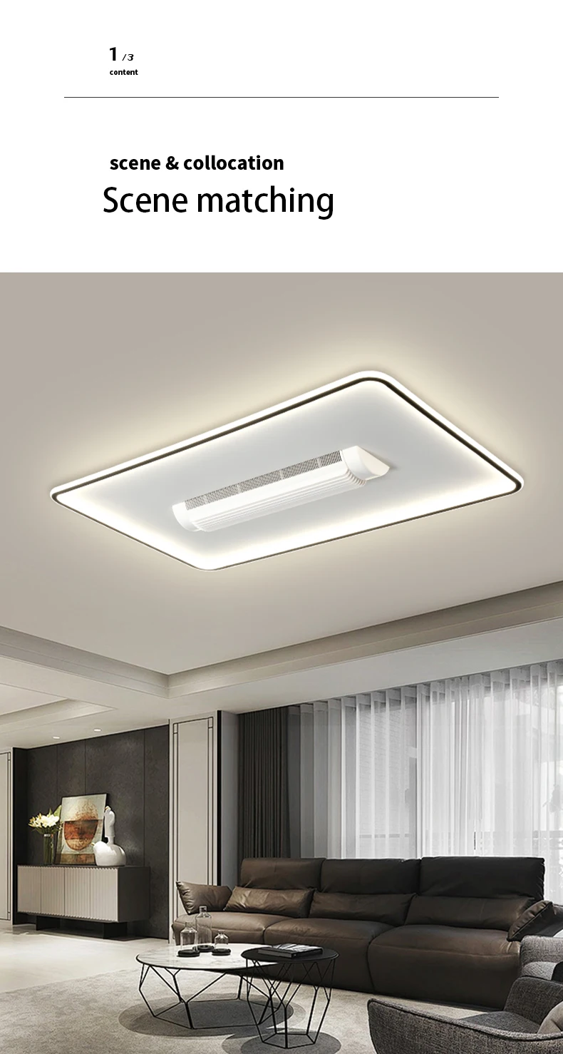 hot selling in LED Ceiling Fans Three Color Strong Wind, Anti Flicker, No Blades, Living Room, Bedroom, Dining Room, Remote Control, Silent Fan Light 6