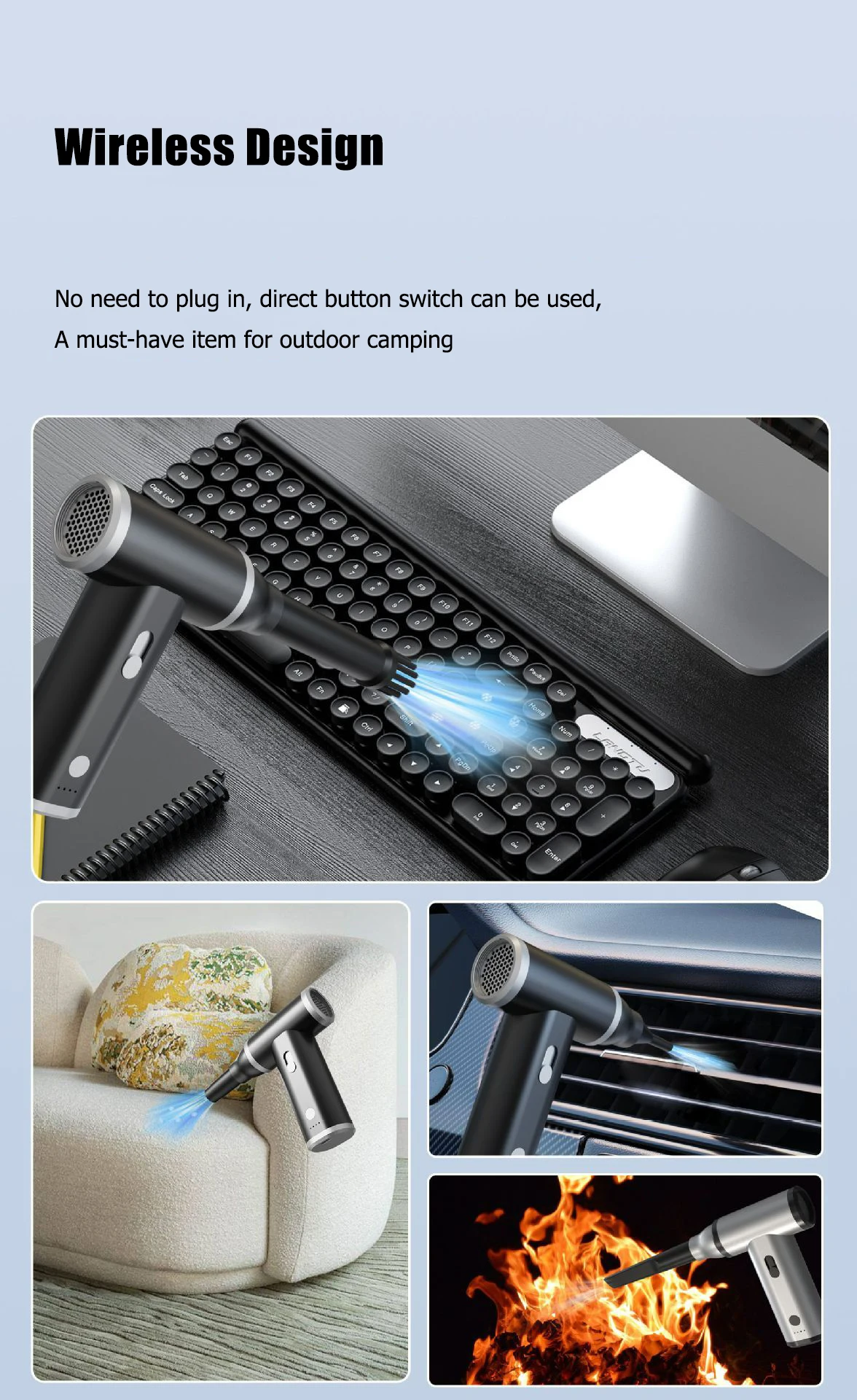 Compressed Turbojet Air Duster Pro Portable Vacuum Cleaners Bbq Fan Air