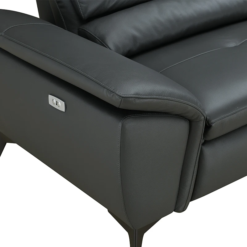Sofas for Living Room Reclining with Adjustable Headrest and Armrest High Back Sofa Real Leather Couch for Hotel and Villa