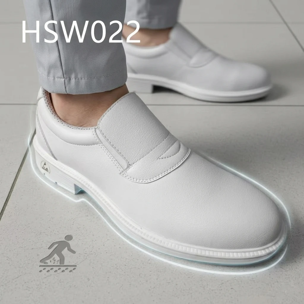LXG,Cleanroom Compatible Germ-resistant ESD Safety Shoes Medical Environment Anti-Fatigue Outsole White Work Footwear HSW022