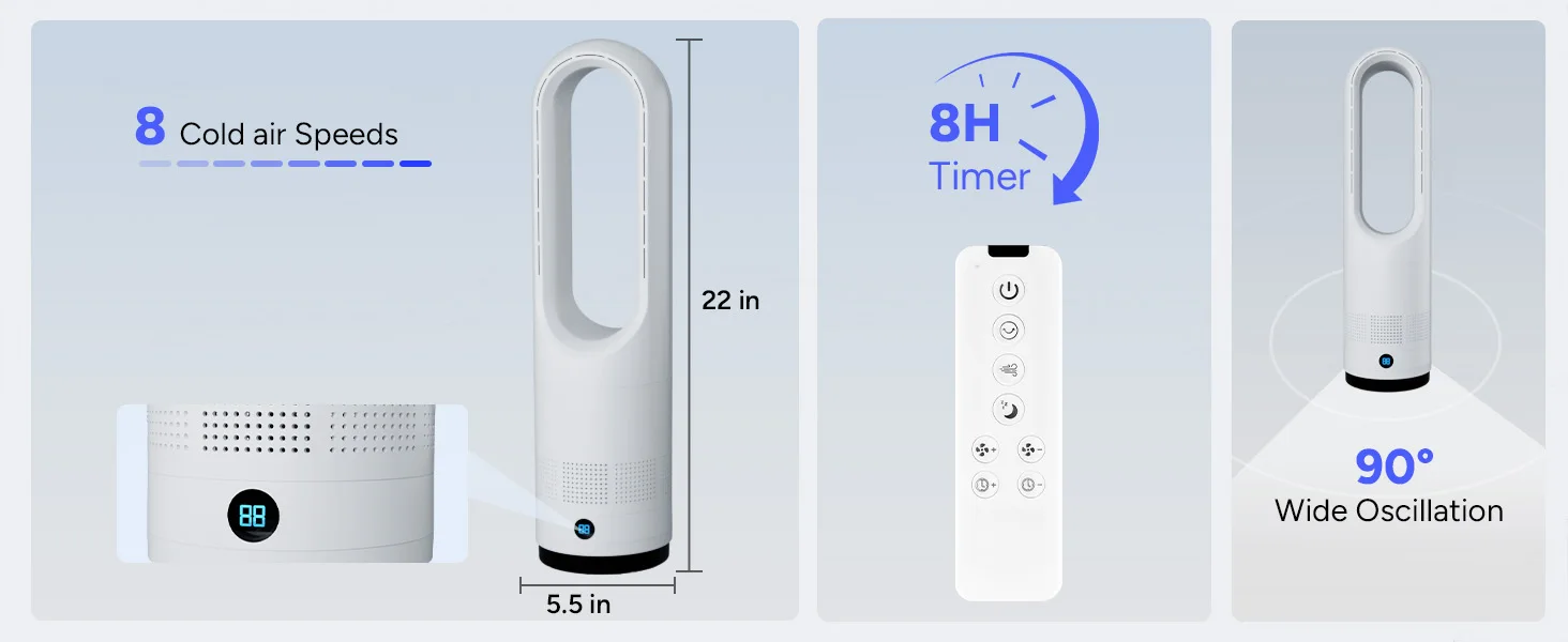 Tower Fan, 25 W, ABS - detail 14