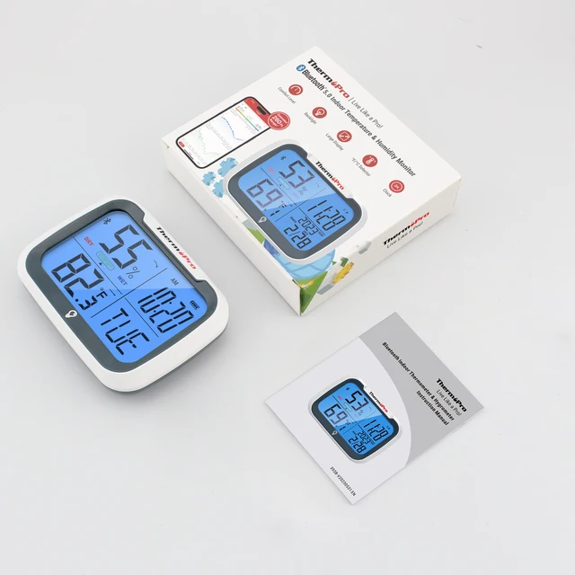 Digital ThermoPro Indoor Hygrometer with App TP393B, For Industrial