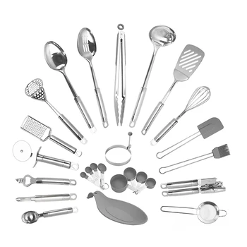 Wholesale Custom 27 Pieces Camping Stainless Steel Kitchen Utensils Set Cooking Utensil Sets Kitchen Gadgets