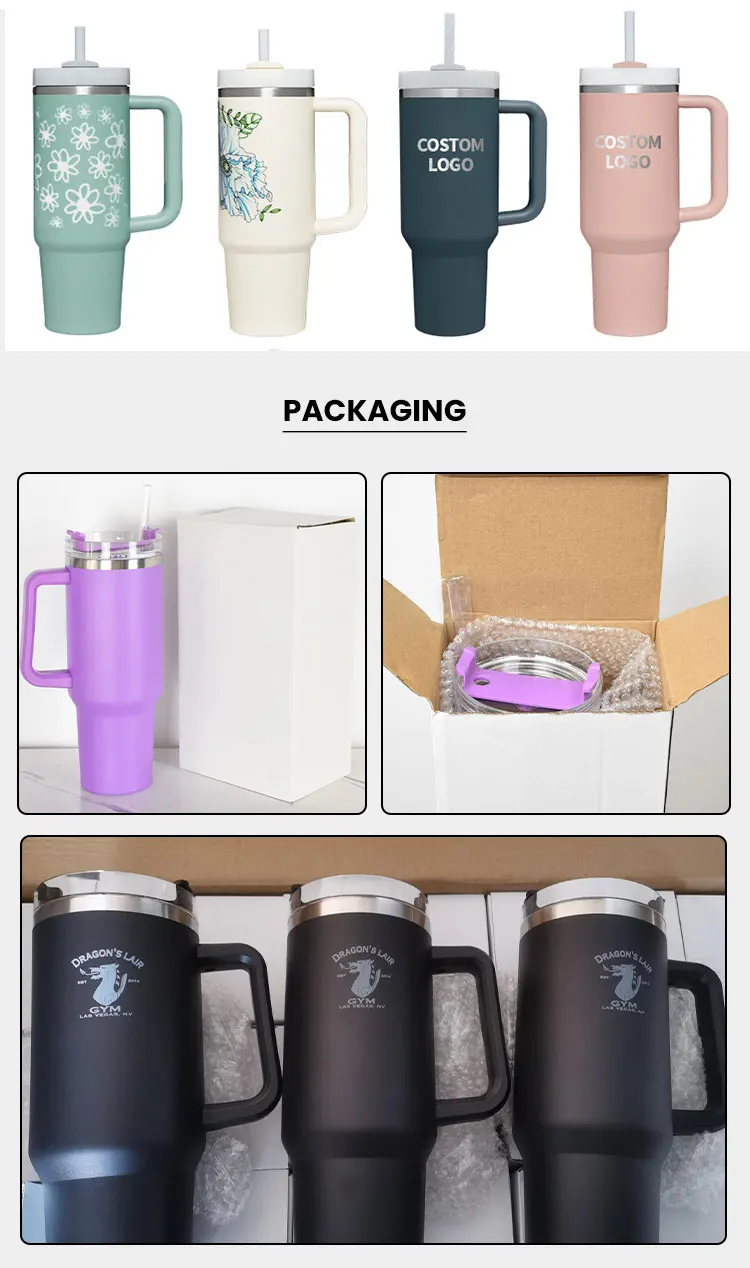 Free Sample Custom Logo Wholesale Leopard 40oz Stanley Cups With Handle