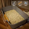 Minimalista gris: pala de arena para gatos con pedal de bañera gigante de 61 cm