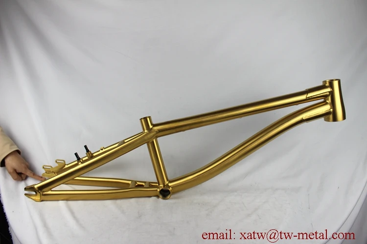 Titanium BMX Bike Frame  Gold Color Titanium BMX Bicycle Frame Disc Brake Ti BMX Bike Frame OEM
