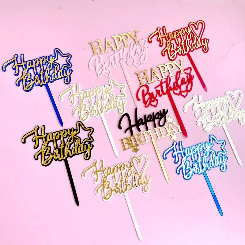 High Quality Plastic Cake Topper Party Decoration Happy Birthday Letter Cake Topper Buy Letter