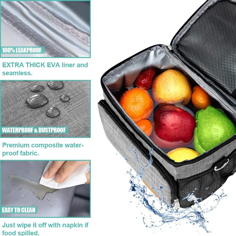 Oem Office Work School Picnic Beach Black Insulated Leakproof Lunch ...
