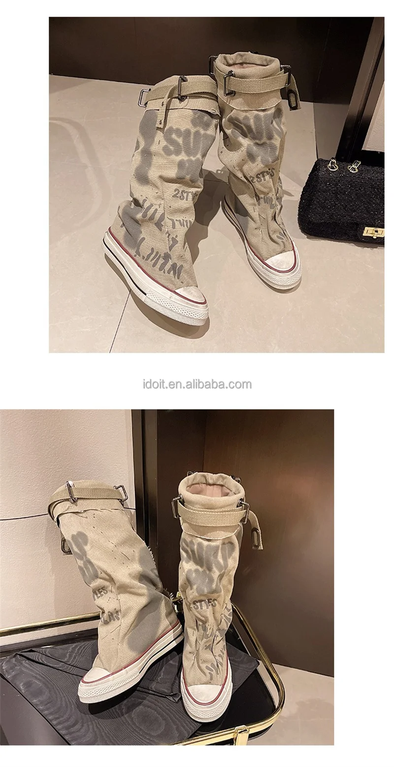 Graffiti Print Pattern Men Women's High Top Shoes