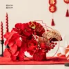 Soporte redondo de la suerte rojo para orquídea Phalaenopsis