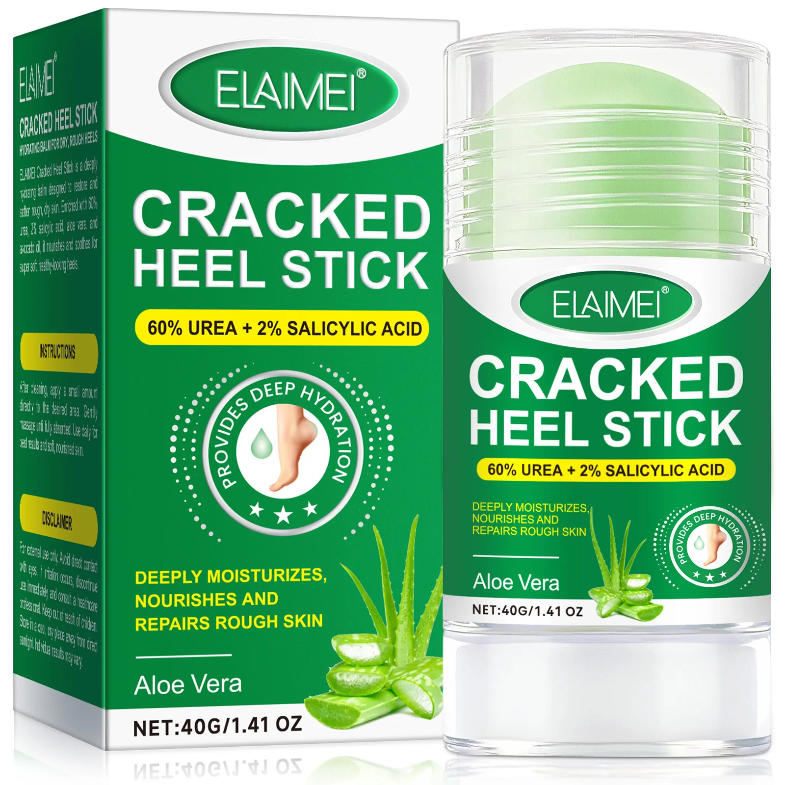 ELAIMEI Deeply Moisturizes Nourishes Aloe Vera Dead Skin Removal Foot Care  Heel Cracking Repair 60% Urea Cream Stick| Alibaba.com