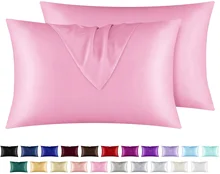 Luxury Set of 2 Cooling Satin Pillowcases 100% Silk with Zipper for Hair and Skin Care
