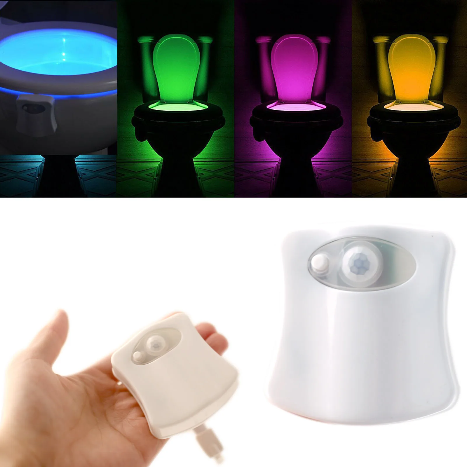 1pc ABS Toilet Night Light, Modern Waterproof Body Sensor RGB LED Night Lamp  For Home