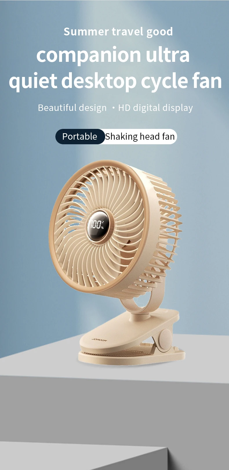 Desktop Rechargeable Mini Fan, USB, Portable - detail 6