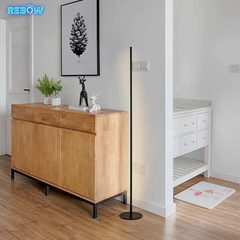 Rebow Stock Luxury Home Party Hotel белый RGB штатив круглый скандинавский стоячий комната APP дистанционный светодиодный Угловой напольный светильник