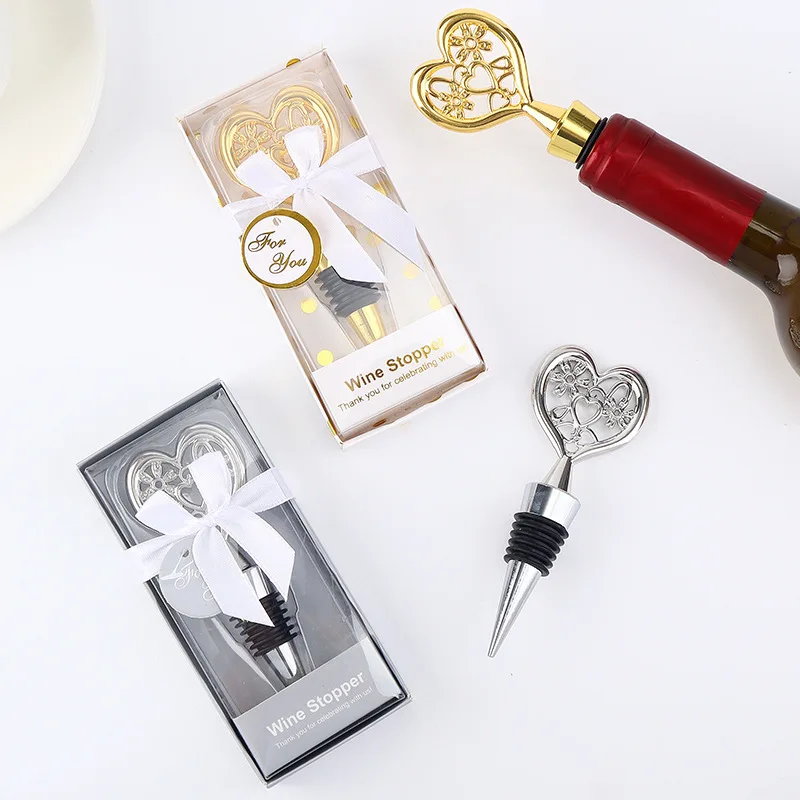 Novelty Party Favors Heart Wine Stopper Company Promotional Gifts Wedding Return Gifts Valentine
