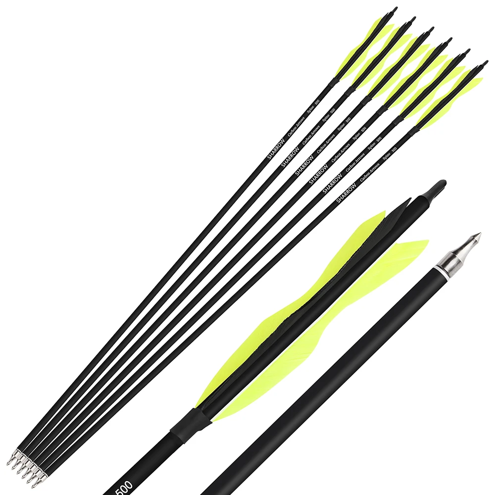 Flèches De Tir à L'arc Flèches En Carbone SP500 30 Pouces Pour Chasse Et Tir L 039 Arc B 754729